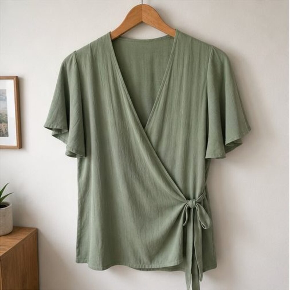 Charcoal Tie Neck Blouse